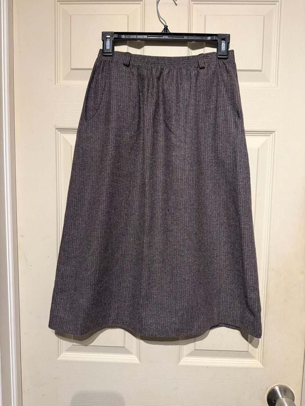 Vintage JBJ Midi Skirt Size 10 Brown Multicolor Tweed Wool Blend